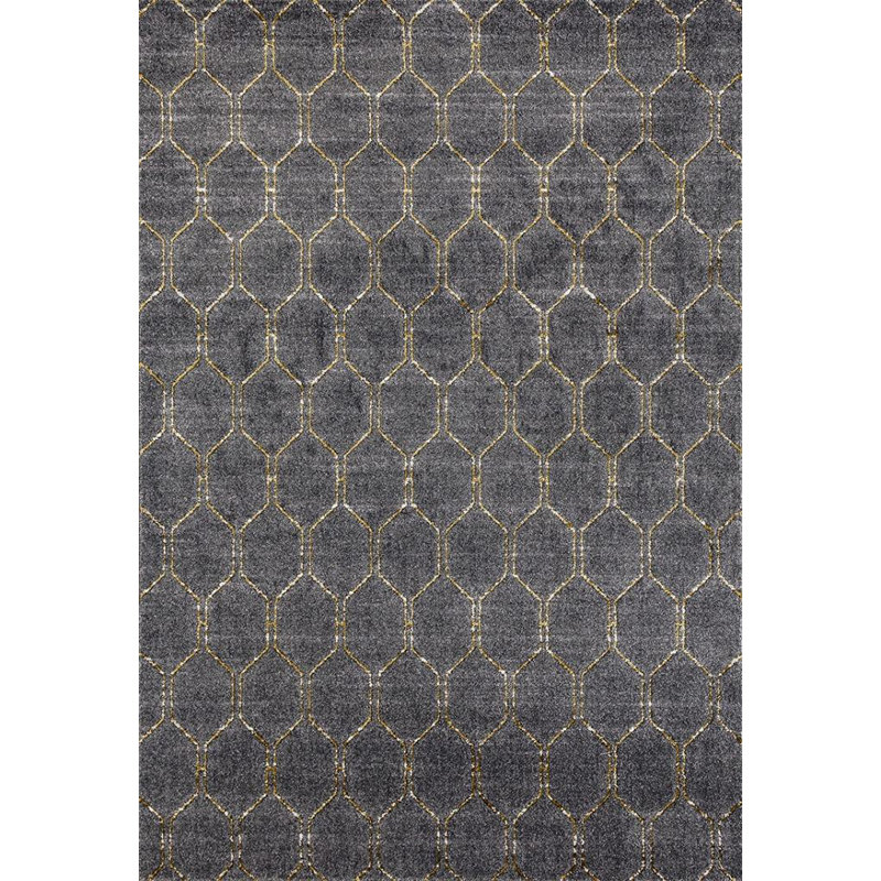 Tapis intérieur / extérieur gris Inamae, 5 pi 2 po x 7 pi 2 po