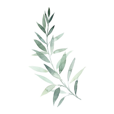 " Sea Glass Sprig I " by Grace Popp Painting Print