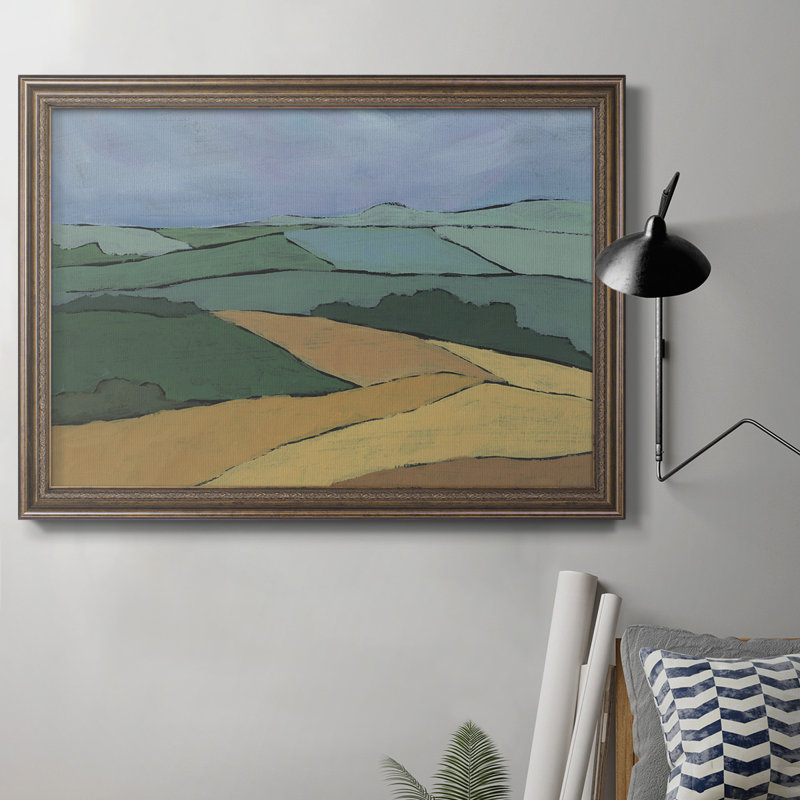 Topographie bloquée II - peinture sur toile encadrée, H 16 po x l 20 po x P 2,5 po