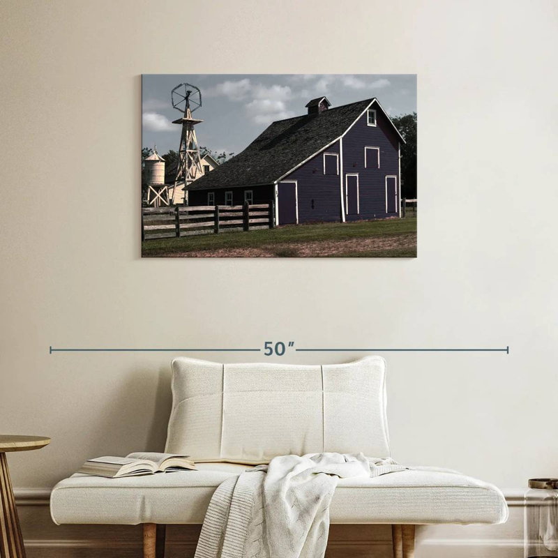 Lilie Blue Barn, 24" H x 36" W