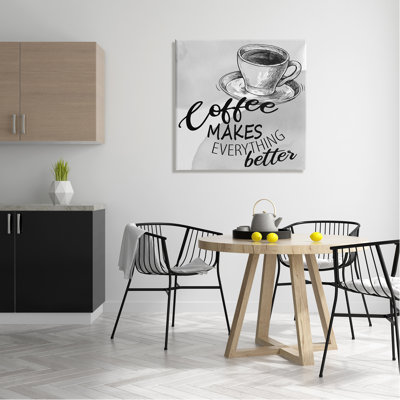 " Vintage Coffee Phrase " Graphic Art Print