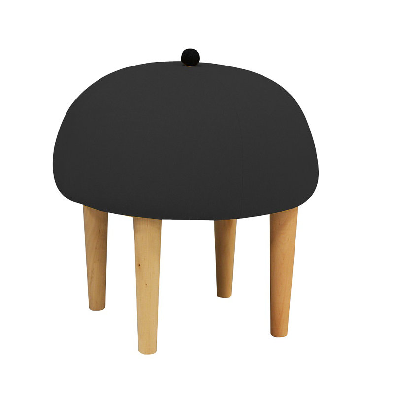 Moher Solid Wood Accent Stool, Graphite