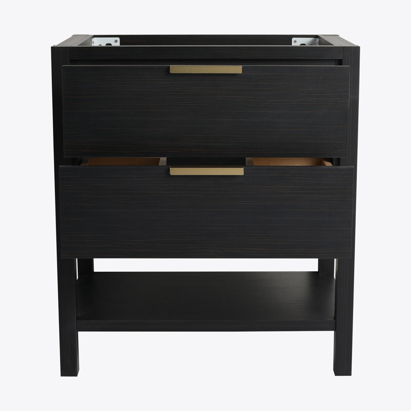 Contreplaqué de meuble-lavabo 30 po avec 2 tiroirs (meuble-lavabo seulement, sans lavabo) -BVB01030BCTG, Doré