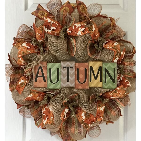 Harvest Ribbon Wreath The Holiday Aisle Size: 24 W x 24 H x 6 D