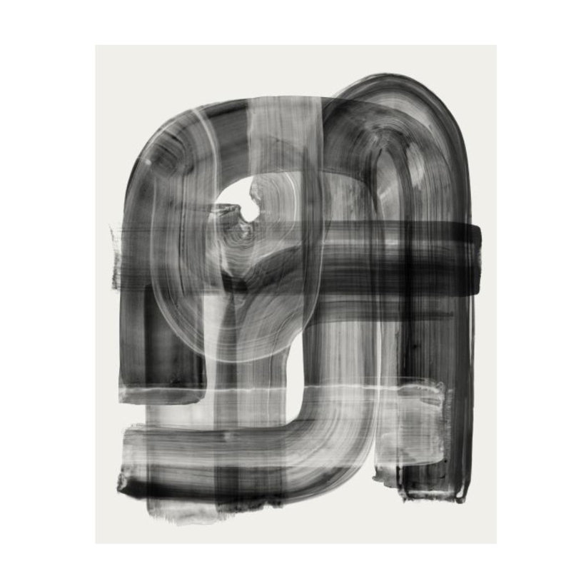 Stroke Layering in Black II par Guseul Park - Peinture, Extérieur, H 59 po x l 47 po x P 1,5 po