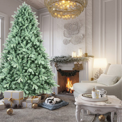 5ft Blue Christmas Tree With 1194 Pe+ Tips, Appearance, Strong Metal Stand 61.72 In Tinted Holiday Quick Setup Hinged Structure,