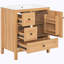 Meuble-lavabo 30 po avec lavabo en céramique, pieds en bois massif