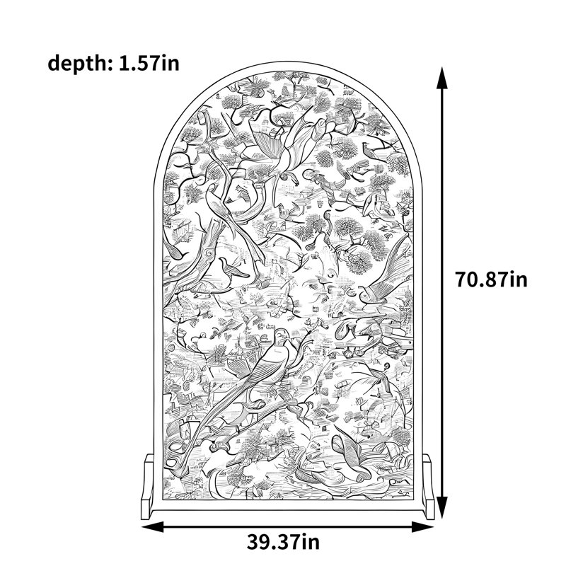 Paravent en bois massif 70,87 "H, H 70,87 po x l 39,37 po x P 1,57 po