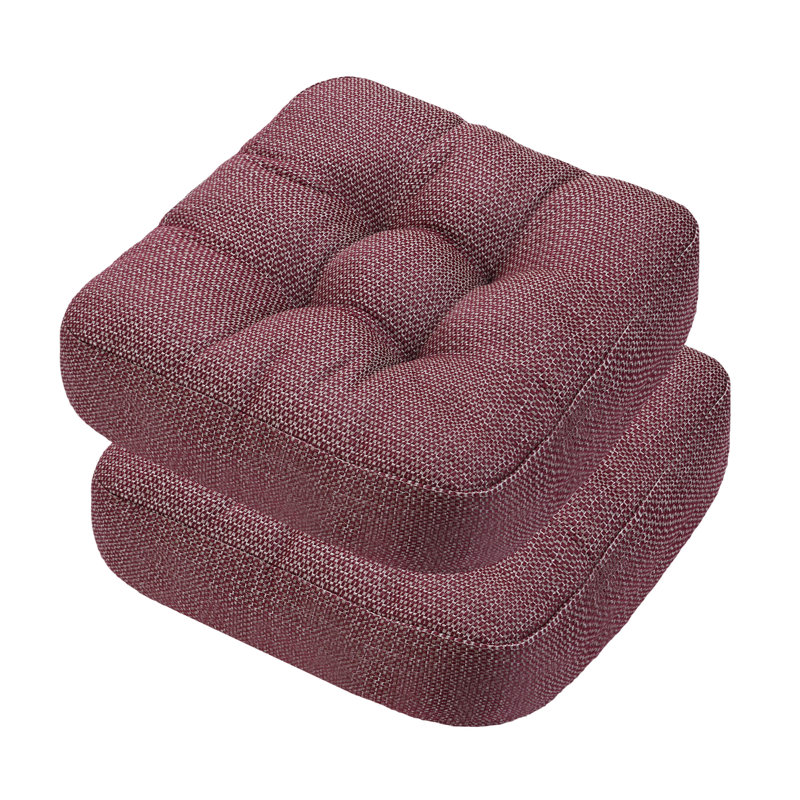16.5-inch  Dining Chair Cushion, Red Polypropylene/Olefin