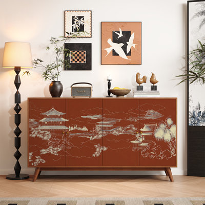 Buffet en bois massif de style chinois