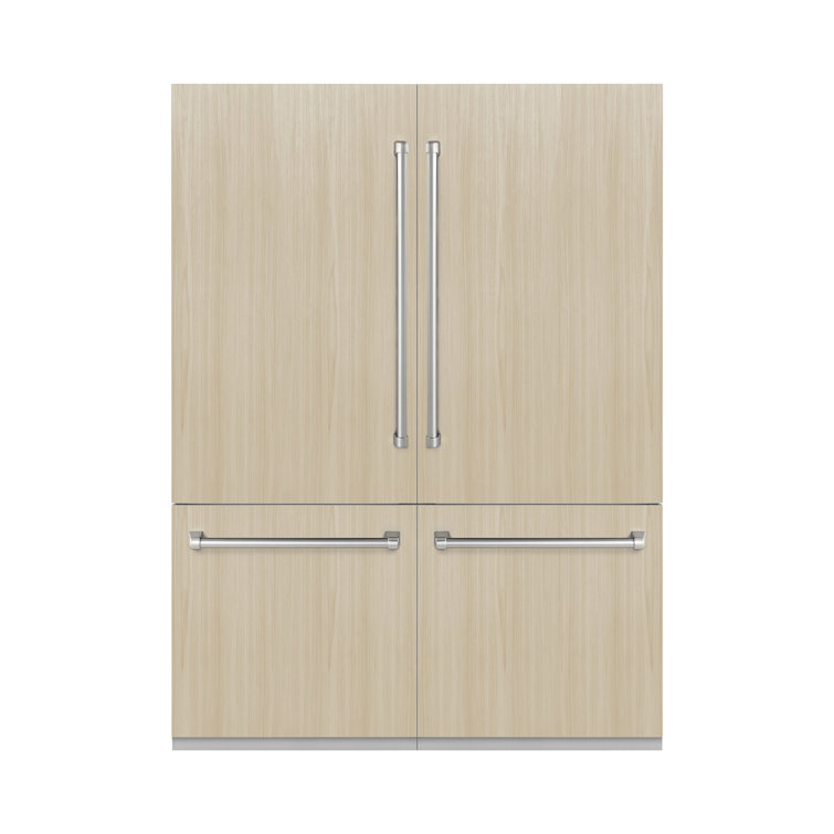 ZLINE 60 in. Panel Ready French Door Built-In Refrigerator with Graphite Gray Interior