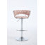 Ensemble de 2 tabourets de bar, avec repose-pieds chromé et base pivotante en velours à hauteur réglable et tabouret de bar simple chromé-1100414603