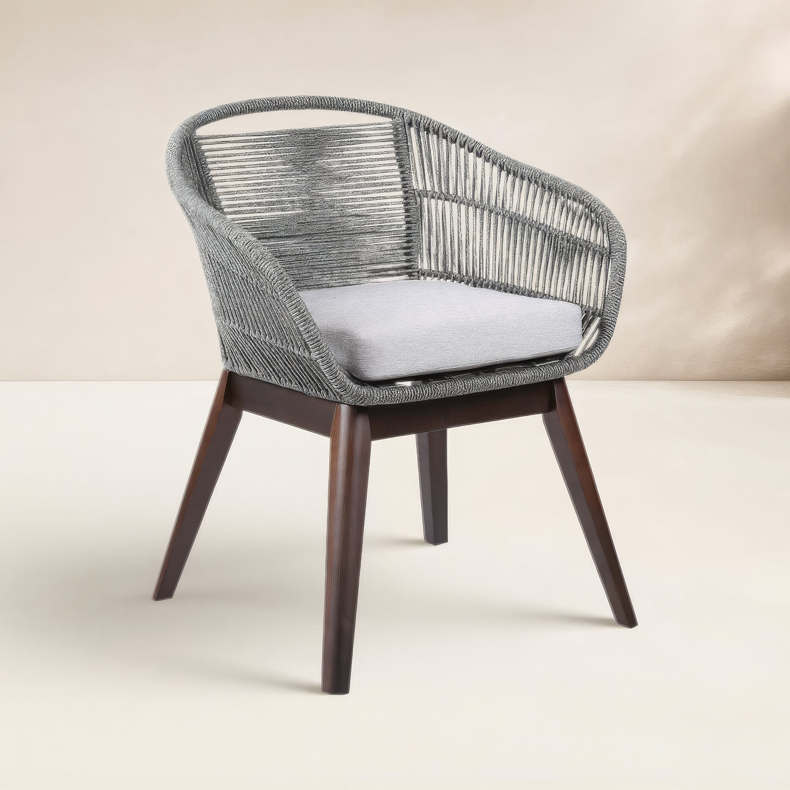 Eucalyptus Rope Patio Armchair, Dark Eucalyptus/Gray