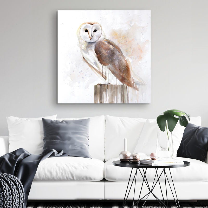 Barn owl - 32"x32" art on canvas
