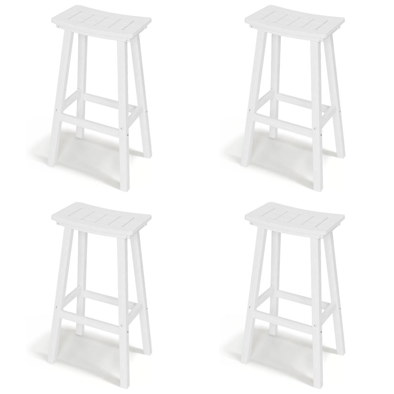 Tabourets de bar 29 po Hdpe Poly, 4, Blanc, 29"