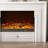 Beige Solid Wood Electric Fireplace