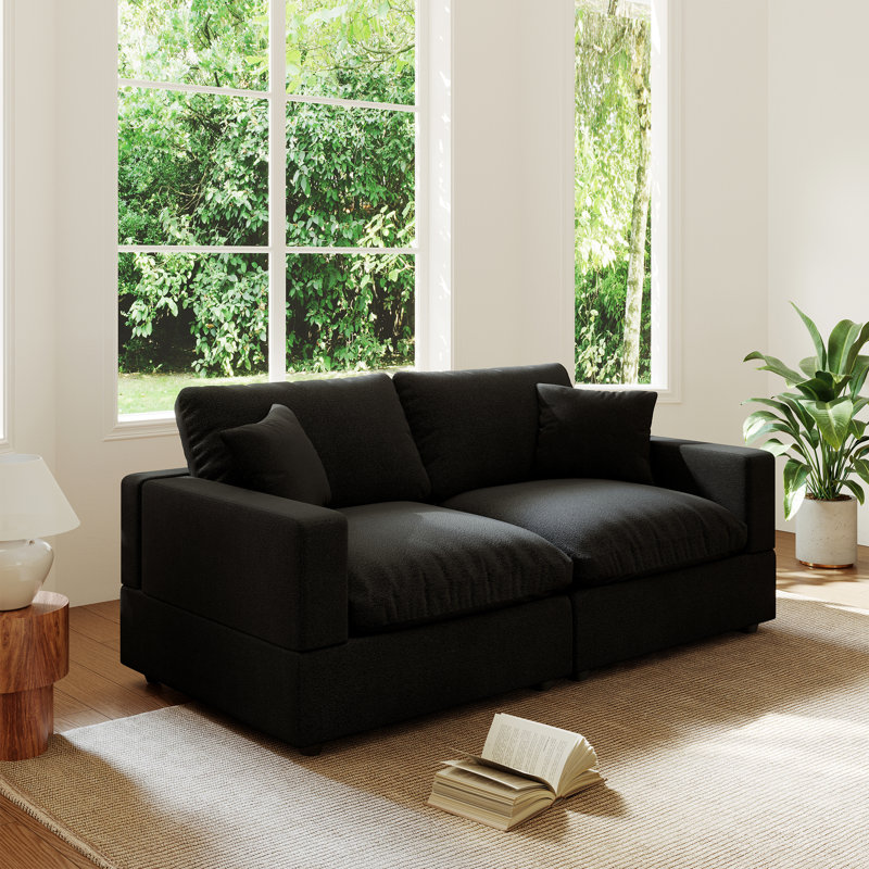Canapé rembourré, canapé modulaire modulaire Cloud Couch pour salon, chambre à coucher, H 24,8 po x l 67 po x P 28,3 po, 2