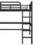 Grand lit mezzanine en métal avec prise de courant, éclairage DEL, conception peu encombrante et caractéristiques réduites de bruit en noir