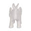 Figurine d'éléphant en céramique blanche moderne neutre 7 po x 8 po x 4 po x 6 po