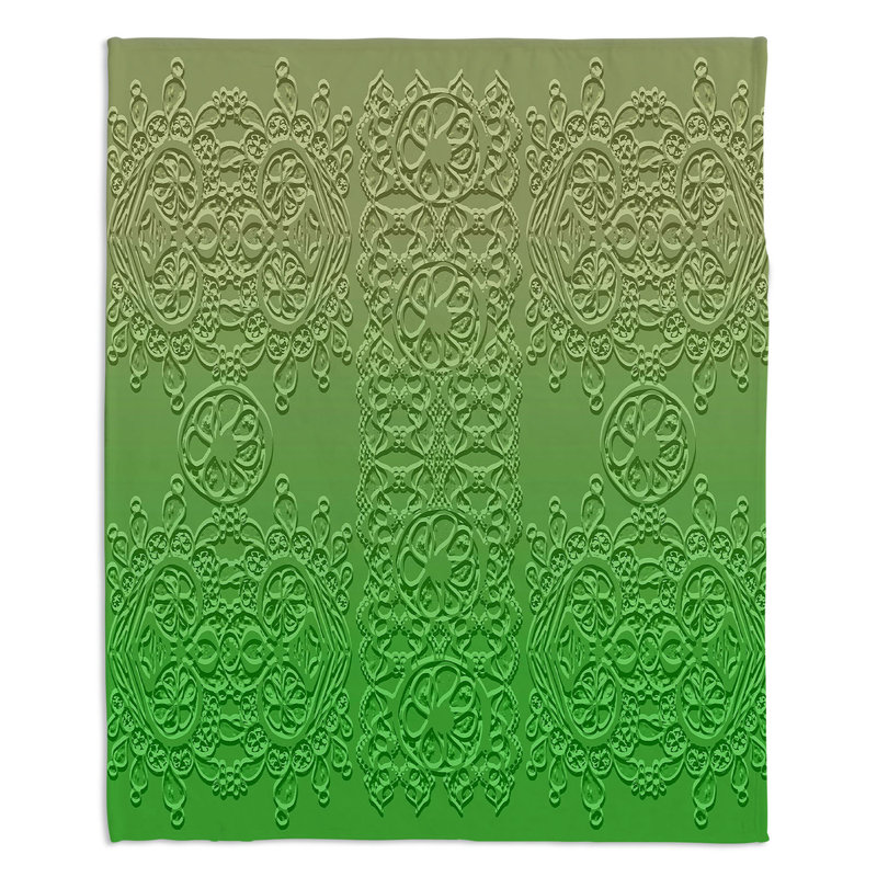  Jeté en dentelle Grandmas, l 68 po x L 80 po, Vert / Brun clair