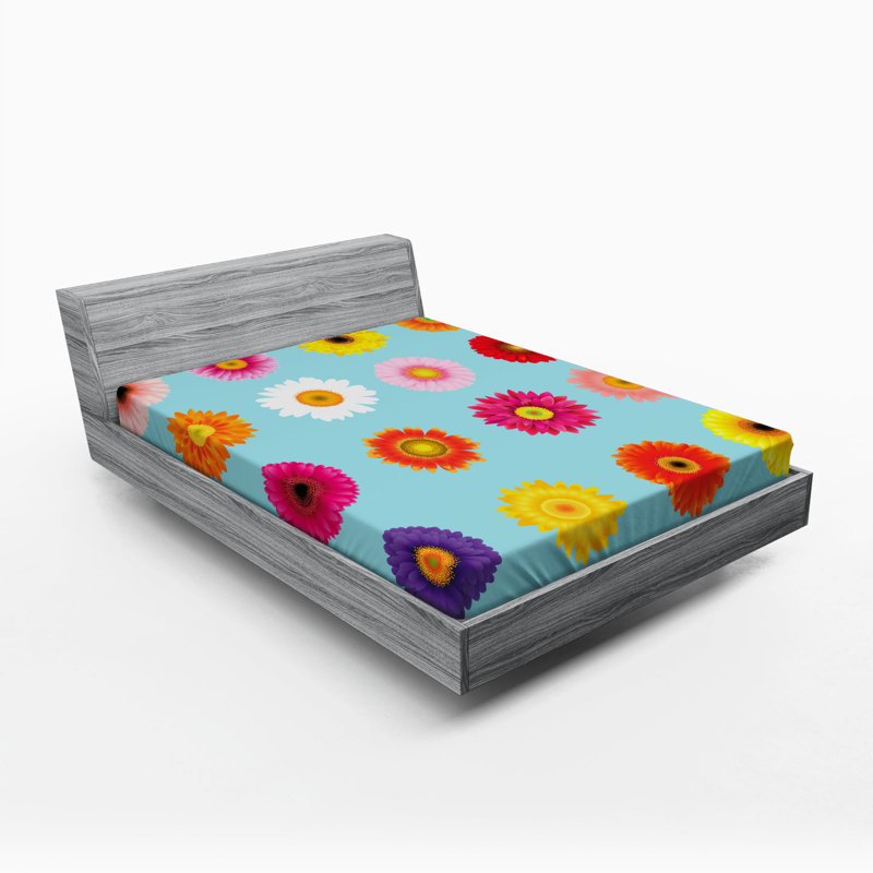 Microfiber Floral Fitted Sheet, Queen Fitted Sheet