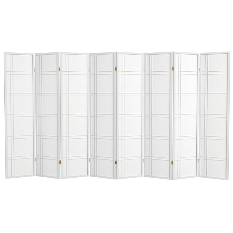 70.5" Tall Double Cross Shoji Panel Room Divider, 5, Honey, 6 ft