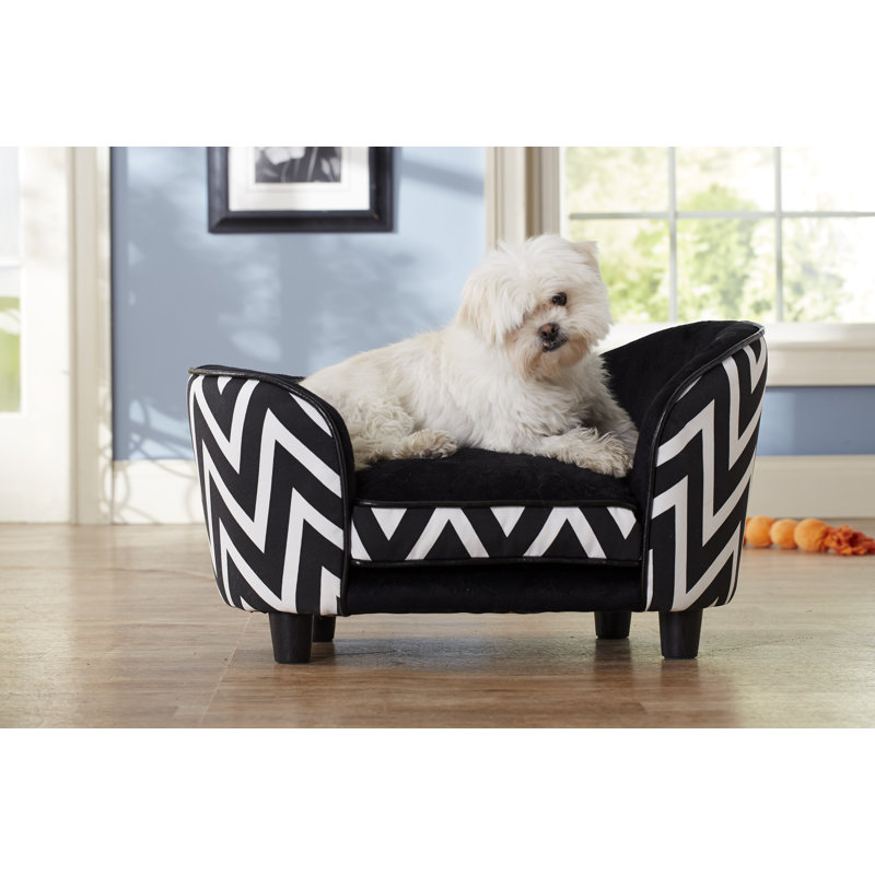 Chevron Orthopedic Polyester Pet Bed, Black