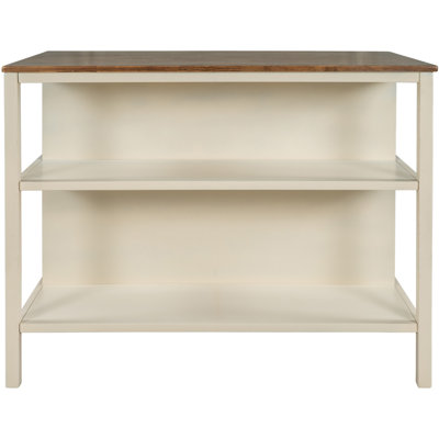 TOPMAX Solid Wood Rustic 45" Stationary Kitchen Island
