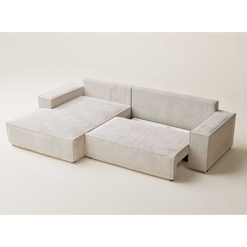 5 Seater Reclining Corner Sofa , Cream Polyester/Chenille, Left Hand Facing