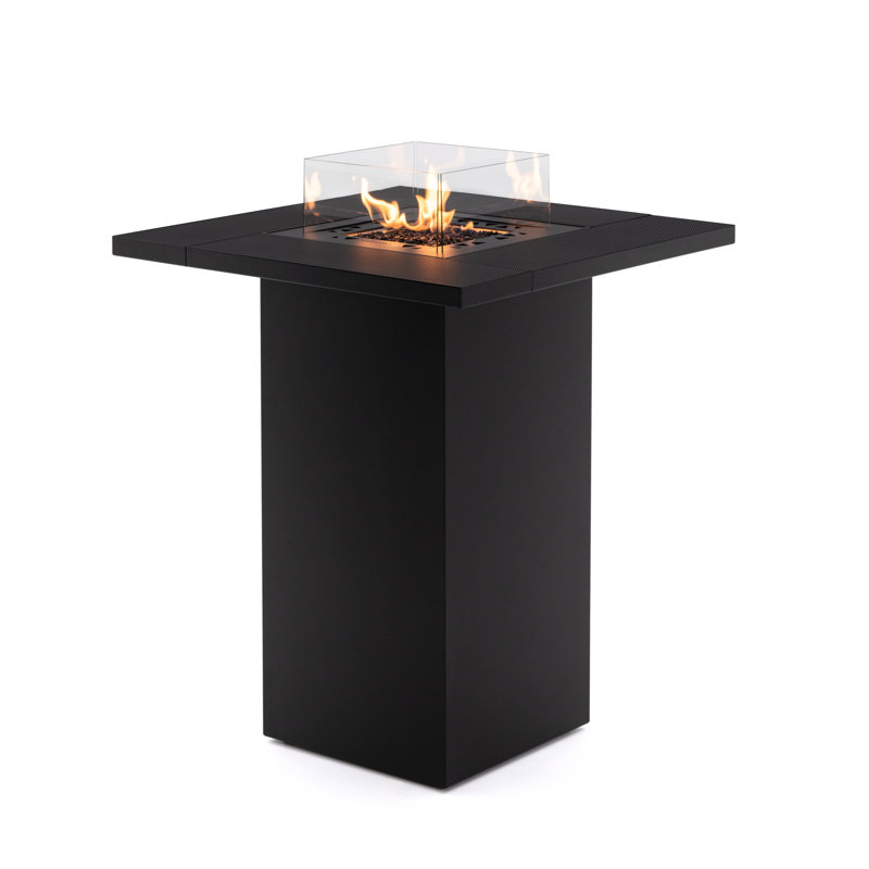 Planika -  Square Table High Gas Fire Pit With Attachable Table
