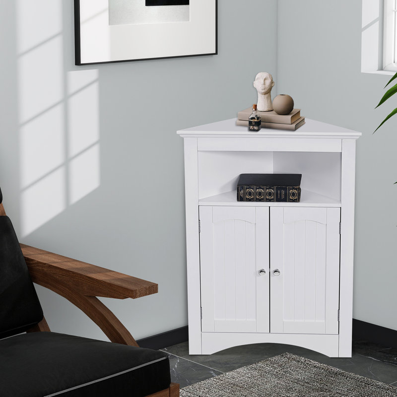2 - Door Corner Accent Cabinet, White