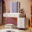 Bureau de coiffeuse blanc moderne avec 5 tiroirs (table seulement)