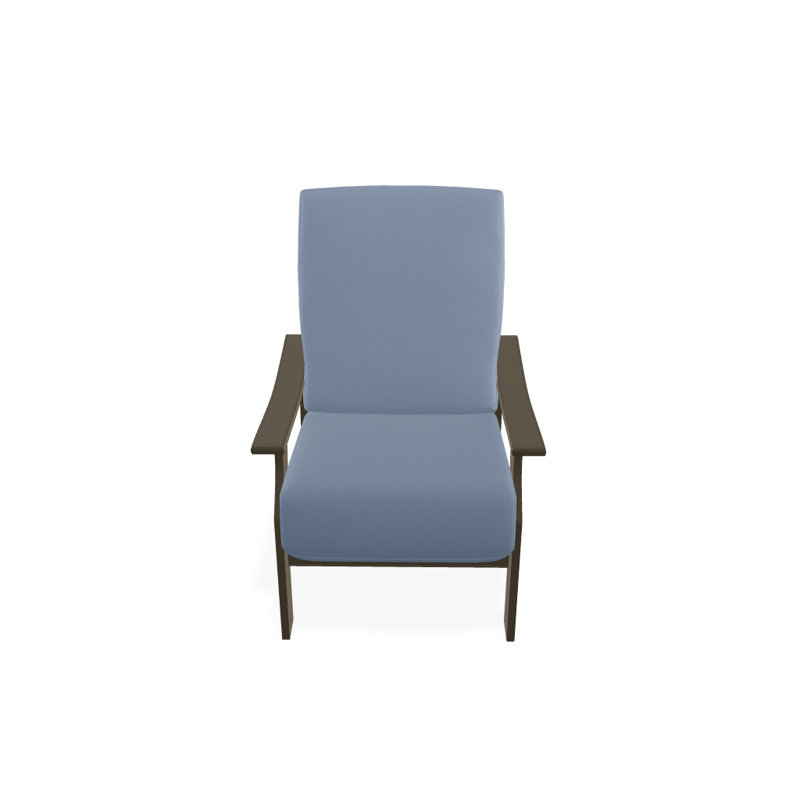 St. Catherine Outdoor Lounge Chair, Textured Beachwood, Canvas Air Blue Sunbrella® Canvas