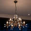 Lustre en cristal 27,55 "American Vintage - finition brossée / longueur réglable / base E14 / interrupteur mural