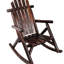 Chaise berçante de patio en bois de pin brun, conception de relaxation lombaire ergonomique, finition à bascule lisse pour une bonne décoration, confort du bas du corps, instructions d'assemblage simples-1982271317