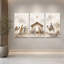 2D Flat 3pc Wood Frame Canvas Wall Art – Three wise men journey to baby Jesus in a manger with star above perfect for aesthetic wall decoration in living rooms.-218252229