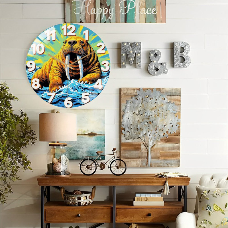 Horloge murale Walrus Illustration