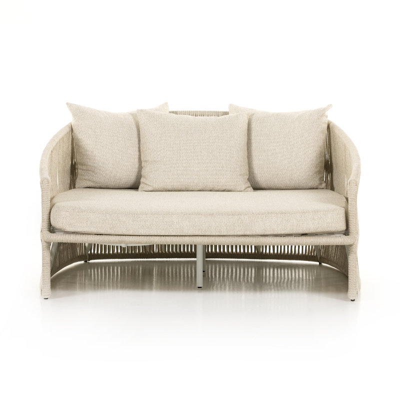 Porto Outdoor 2 - Seat Patio Daybed, Faye Sand/White