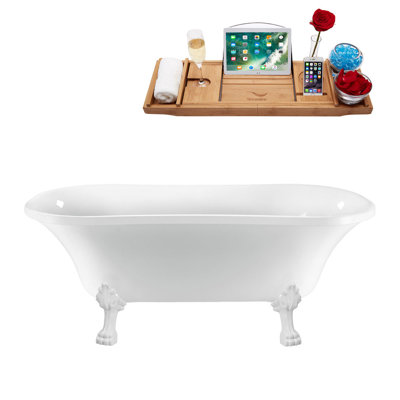 68'' x 33.9'' Freestanding Soaking Acrylic Bathtub