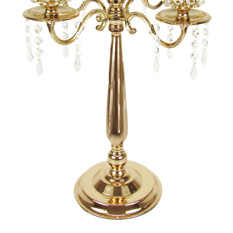 Candélabre de table en cristal 27 po, Or