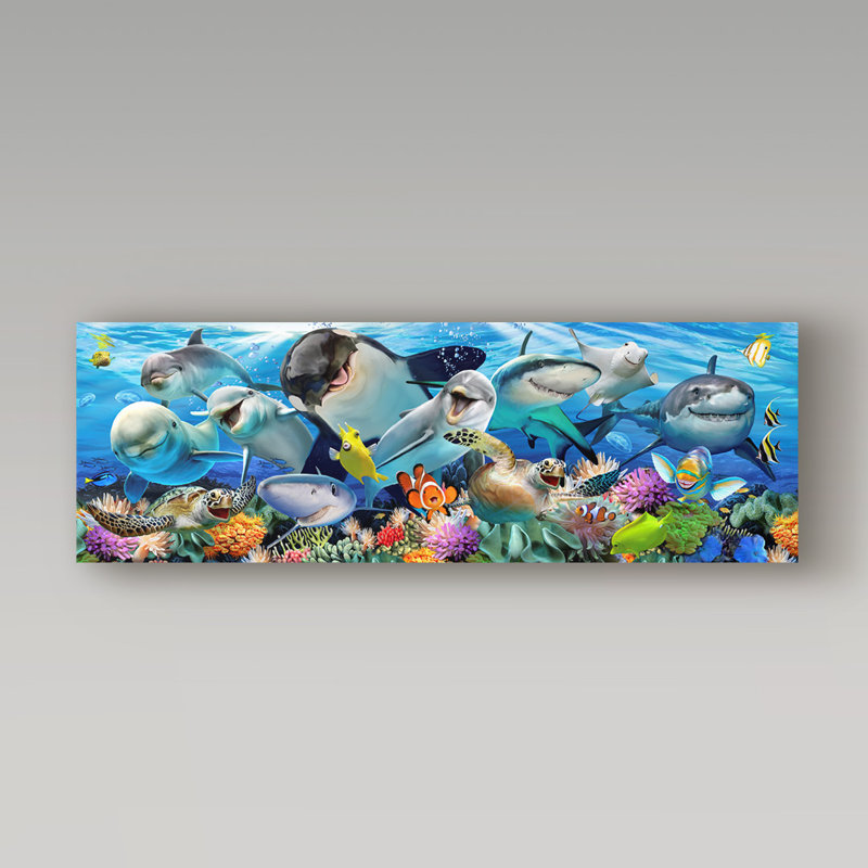 Reproduction d’art graphique sur toile « large Happy Reef » par Howard Robinson, H 16 po x l 47 po x P 2 po