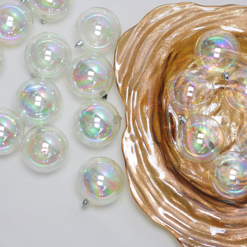 Boule de Noël mat incassable, Transparent irisé