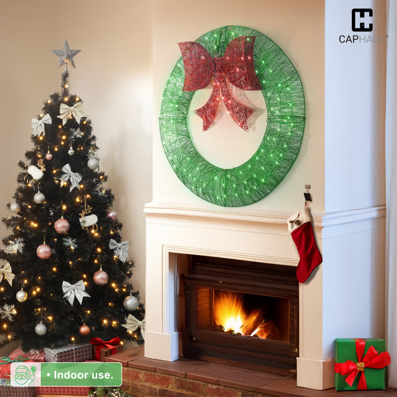 Lighted Foldable Metal Christmas  w/ LED Lights, Multiple Sizes and color, 10'' W x 48'' H x 3.1'' D, Green