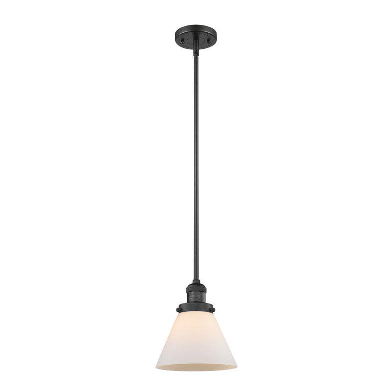 Luminaire suspendu conique à 1 lumière Mosley, Ampoule DEL 6 watts Vinage, Blanc mat, Noir mat