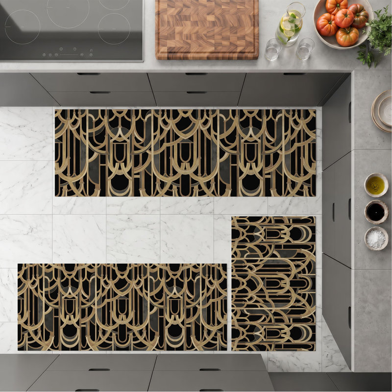 Geometric Art Non-Slip Washable Kitchen Mats
