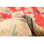 Tapis unique en laine noué à la main rouge Gazni des années 2010 de 6 pi 6 po x 9 pi 6 po Qaiden