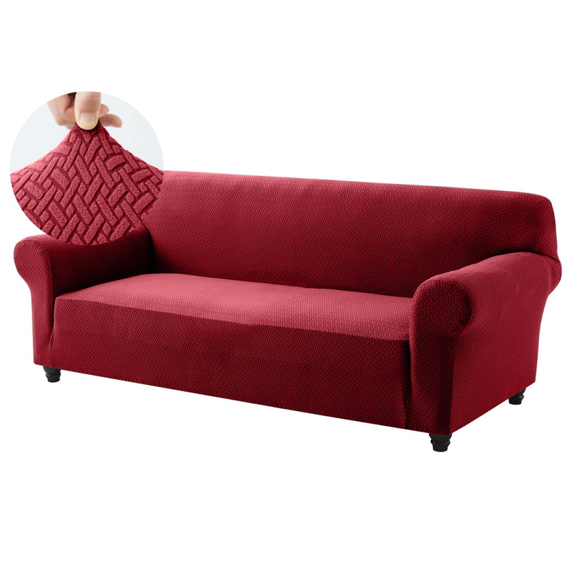 Luxury Stretchable Spandex Sofa Cover/Protector, 3 Seater, Burgundy