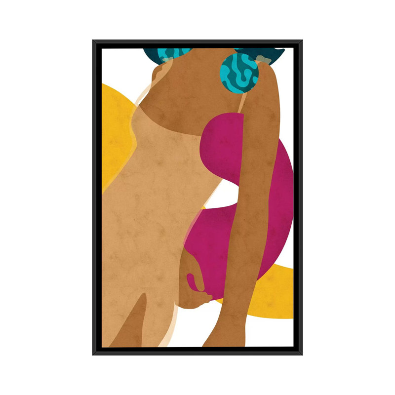 «Lunetta» par Reyna Noriega - impression d'art graphique, H 48 po x l 32 po x P 1,5 po, Toile avec cadre noir, Pas de tapis