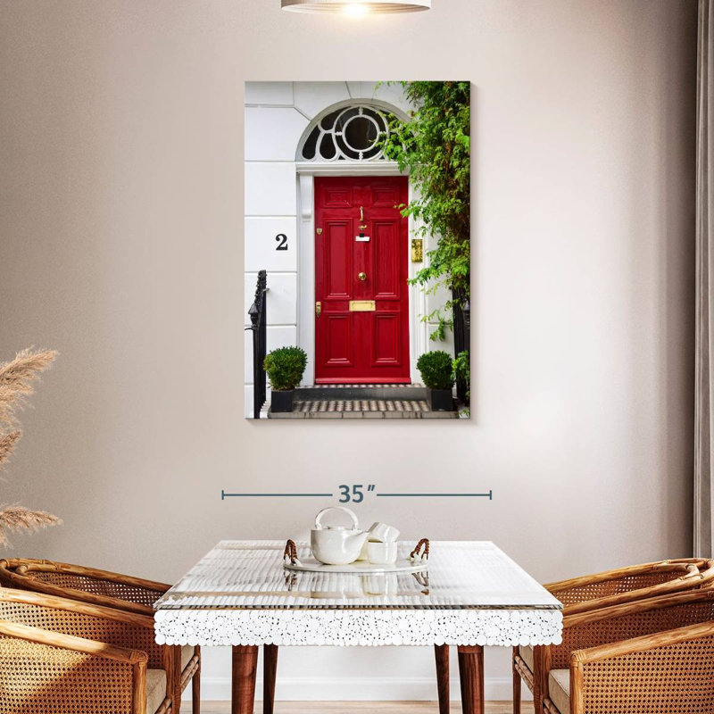 Lilie Red Georgian Door, 45" H x 30" W