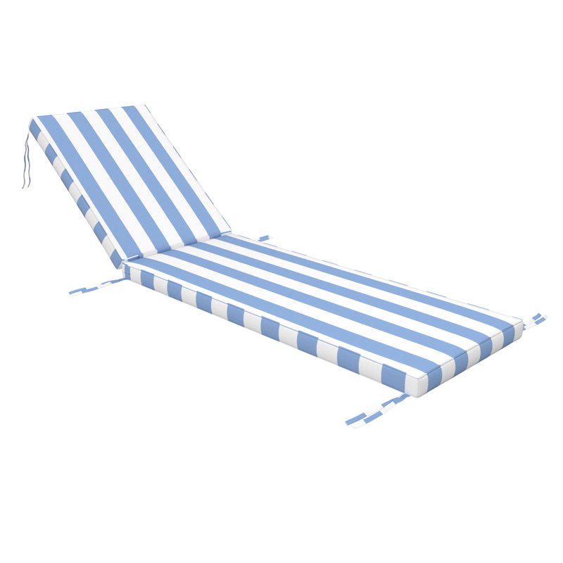 Outdoor Chaise Cushion With Sunbrella Fabric, 21" W x 78" D, Sunbrella® Refuge Ocean